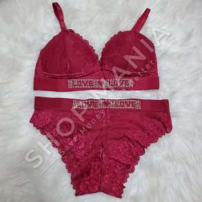 SET INTIMO TE KUQE "LOVE LOVE" ME DANTELLE - IVI-023