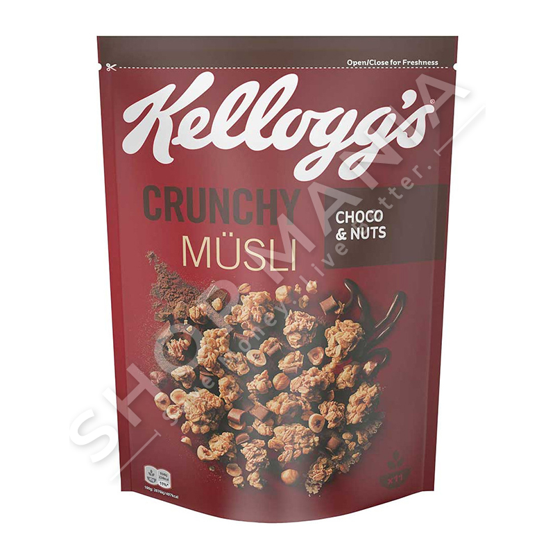 KELLOGG'S - CORN FLAKES ME LAJTHI & COKOLLATE "CRUNCHY MUSLI CHOCO & NUTS" - 500G