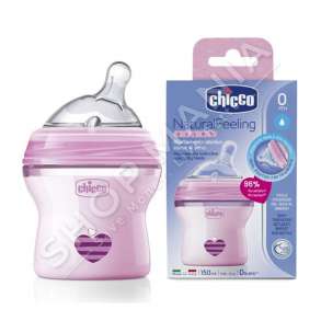 CHICCO - SHISHE ME BIBERON SILIKONI PER VAJZA "NATURAL FEELING" - 150ML, +0 MUAJ