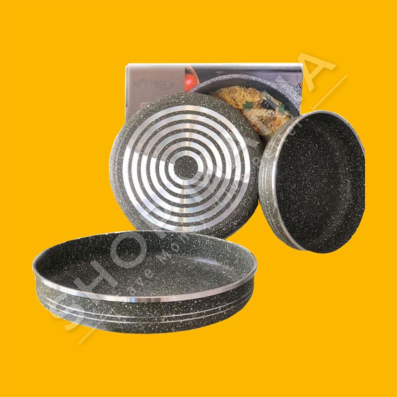 SET 3 TAVA ME VESHJE GURI - Ø36, 34, 40CM