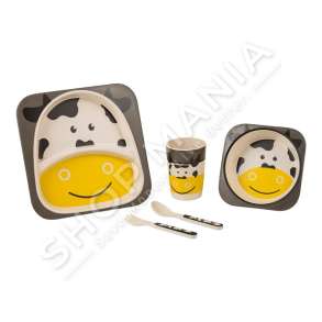 NAVA - SET USHQYERJE BAMBOO PER FEMIJE ME DIZAJN LOPE (PJATE, TAS, FILXHAN, PIRUN & LUGE) - 5205746123654