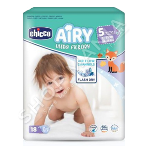 CHICCO - PELENA 18COPE/11-25KG "AIRY ULTRA FIT&DRY JUNIOR DIAPERS" - 8058664154623