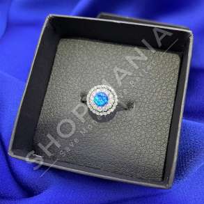 UNAZE ARGJEND ME GUR ZIRKONI BLU "FORME LULE" - KL-181