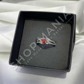 UNAZE ARGJEND ME GUR ZIRKONI TE KUQ "FORME RRETHORE" - KL-209