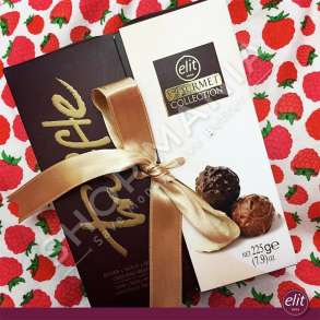 ELIT 1924 - MINI COKOLLATA  TE ZEZA, TE BARDHA & ME QUMESHT "TRUFFLE", ME MBUSHJE KREM LAJTHIE - 225G