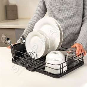 NAVA - KULLUESE ENESH 43X29X10CM "DISH DRAINER PLATES CUPS BLACK DISH DRAINER MISTY" - 5205746123555
