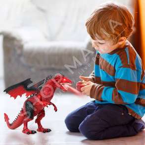 DINOZAUR ME TELEKOMANDE & BATERI +3VJEC "DRAGON-I MIGHTY MEGASAUR BATTERY OPERATED WALKING DRAGON TOY"