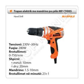 MAXPULS - TRAPAN ELEKTRIK ME MANDRINO - 280 W, CD D05
