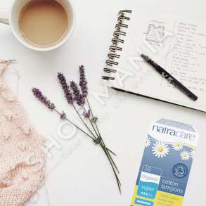 NATRACARE - TAMPONE ME PAMBUK ORGANIK ME APLIKATOR "SUPER" - 16 COPE