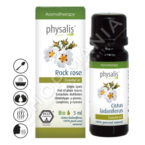 PHYSALIS - VAJ ESENCIAL TRENDAFIL DAMASKU PER QETESIMIN & RIGJENERIMIN E LEKURES 10ML "ROCK ROSE CISTUS LADANIFERUS"