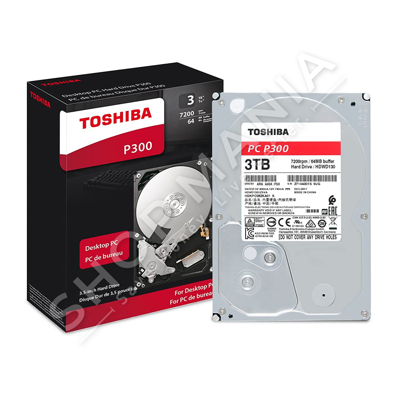 TOSHIBA - HARD DISK TOSHIBA HDD INT 3.5" 3TB P300 SATA-6GB 7200RPM 64MB