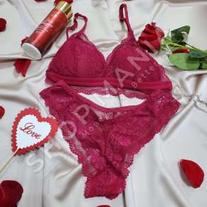 SET INTIMO TE KUQE ME DANTELLE - IVI-012