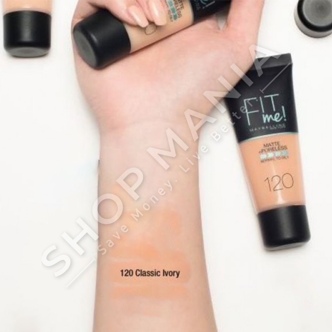 MAYBELLINE NEW YORK - FONDATINE FIT ME 120 CLASSIC IVORY TUBE 30ml