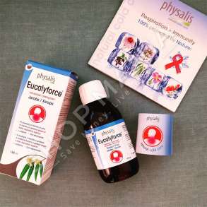 PHYSALIS - PHYSALIS -  SHURUP ME NJE KOMBINIM EKSTRAKTESH 100% BIMORE & VAJRA ESENCIALE QE NDIHMOJNE/QETESOJNE RRUGET E SIPERME TE FRYMEMARRJES "EUCALYFORCE SUGARFREE" - 150ML