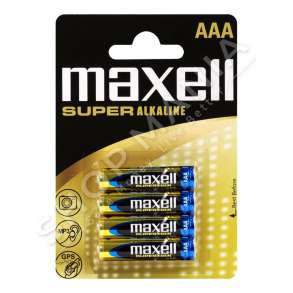 MAXELL - BATERI ALKALINE AAA 1.5V 4COPE "BATTERIE MAXELL LR03 AAA 1.5V SUPER ALKALINE BLISTER PACK 16430" - 4902580164300