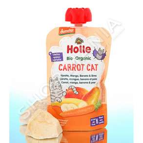 HOLLE - PURE/LENG ME KAROTE, MANGO, BANANE & DARDHE "CARROT CAT" - 100G, +6 MUAJ