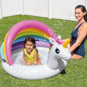 INTEX - PISHINE PER FEMIJE NE FORME NJEBRIRESHI +2VJEC "MYSTIC UNICORN INFLATABLE SPRAY KIDDIE POOL"