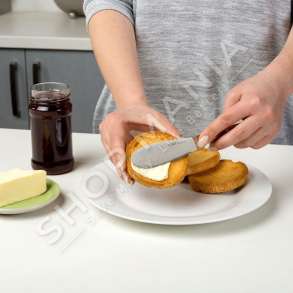 NAVA - THIKE CELIK INOKSI ME BISHT DRURI 19CM "KNIFE SPATULA FOR SPREADING BUTTER CHEESE LARD HONEY JAM" - 5205746132649