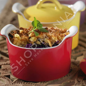 TOGNANA - TENXHERE ME KAPAK 13CM "MINI CASSEROLE PORCELAIN OVEN LIZZY 13CM RED" - 8000257381893