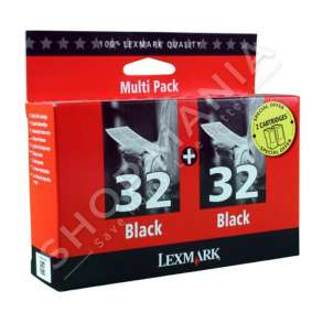 LEXMARK - ORIGJINALE MULTIPACK NGJYRË E ZEZË 80D2956 32+32 2 KARTUÇA ME BOJË NR. 32 BK