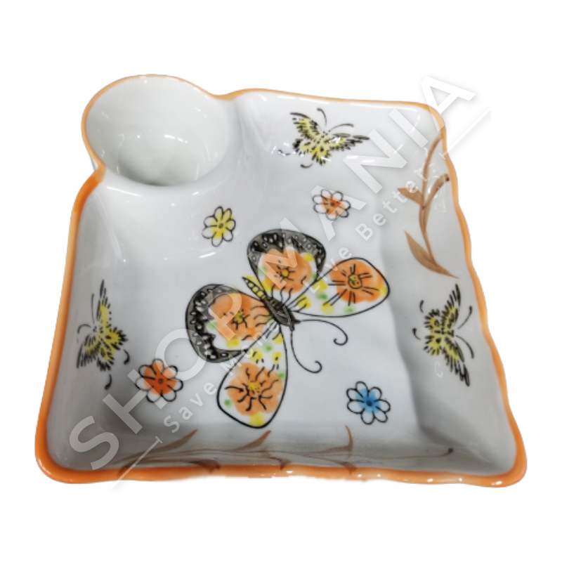 PJATANCE PORCELANI ME ENE PER SALCEN "DEKOR FLUTUR"