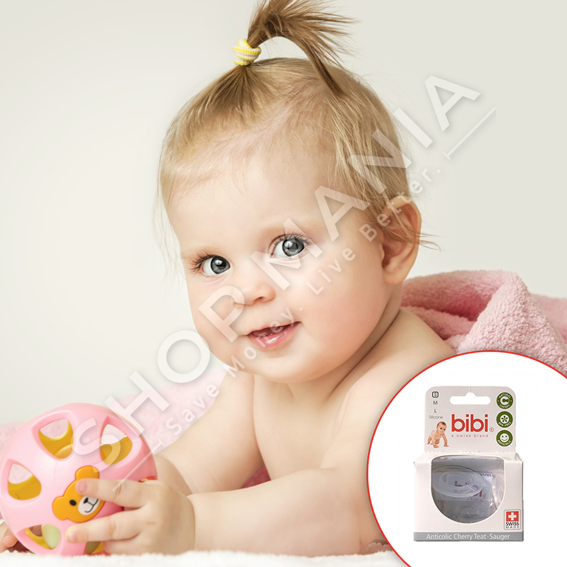 BIBI - BIBERON SILIKONI PER SHISHE ME GRYKE TE NGUSHTE "NATURAL - SMALL" - 2 COPE