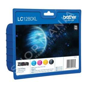 BROTHER - MULTIPACK NGJYRË E ZEZË/NGJYRË E KALTËR/NGJYRË MAGENTA/NGJYRË E VERDHË LC1280XLVALBPDR LC-1280 XL 4 KARTUÇA ME BOJË LC-1280XL: BK+C+M+Y