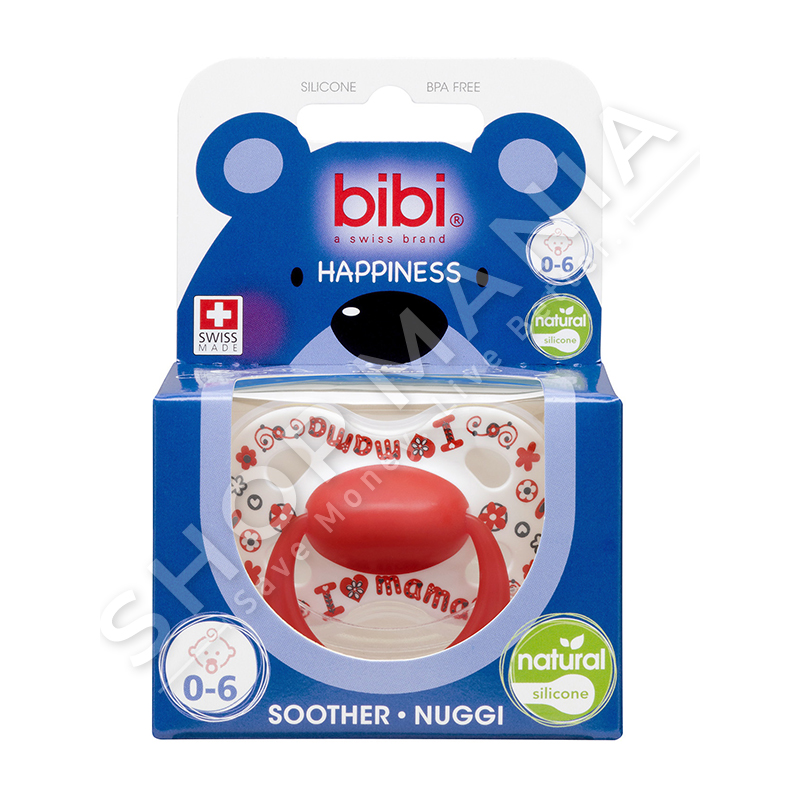 BIBI - BIBERON FALLCO SILIKONI "NATURAL - I LOVE MAMA/PAPA IS THE BEST" 0-6 MUAJSH