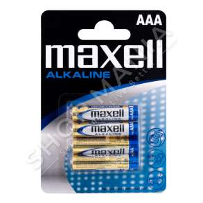 MAXELL - BATERI ALKALINE AAA 1.5V 4COPE "BATTERIE MAXELL LR03 AAA 1.5V SU ALKALINE BLISTER PACK 16448" - 4902580164485