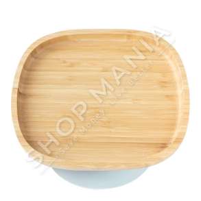 ECO RASCALS - PJATE BAMBUJE +6MUAJSH "BAMBOO SUCTION PLATE NO SECTIONS IN GREY" - 793618223144