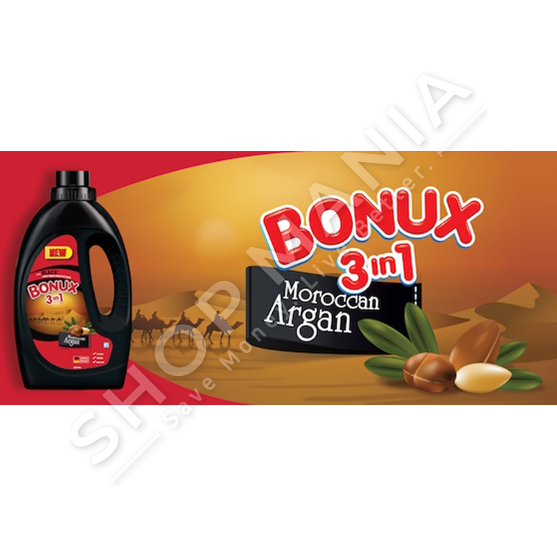 BONUX - DETERGJENT LENG 3 NE 1 PER RROBA TE ZEZA "MOROCCAN ARGAN" - 20 LARJE