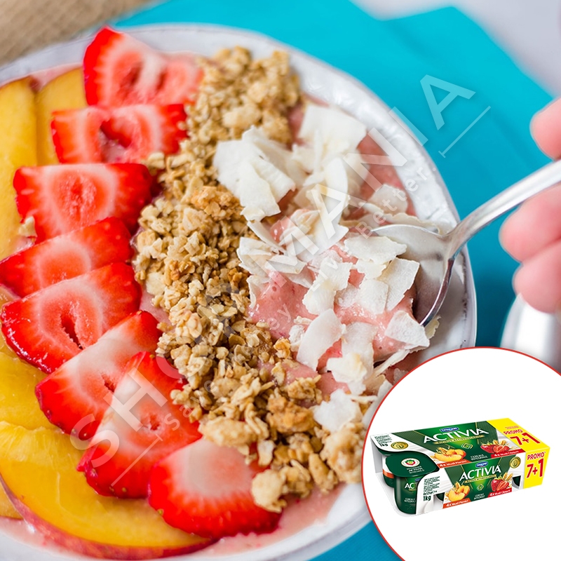 DANONE/ACTIVIA - KOS ME LULESHTRYDHE & PJESHKE - 8 x 125G