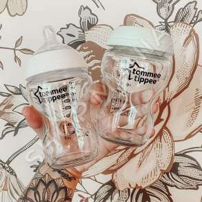 TOMMEE TIPPEE - SHISHE QELQI ME BIBERON SILIKONI "CLOSER TO NATURE" - 150ML, +0 MUAJ