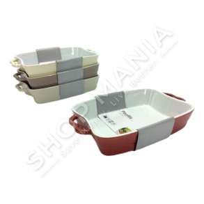 SET ME 3 TAVA QERAMIKE ME DOREZE 26X16X4.9CM - 8015361878245