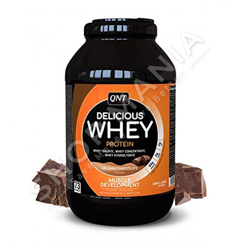 QNT - SUPLEMENT PROTEINE PER RRITJEN E MASES MUSKULARE ME SHIJE TE NDRYSHME "DELICIOUS WHEY" - 2.2KG