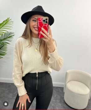 PULOVER ME MENGE TYL - ALD-125