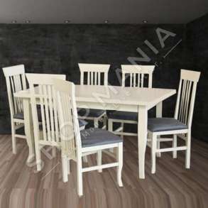 TAVOLINE NGRENIE ME KEMBE TE HOLLA ME 6 KARRIGE 140X80CM - A057