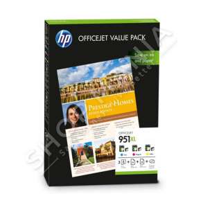 HP - VALUE PACK NGJYRË E KALTËR / NGJYRË MAGENTA / NGJYRË E VERDHË CR712AE 951 XL 3X KARTUÇA HP 951XL: C +M +Y +75 FLETË A4