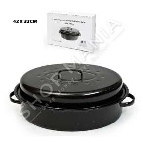 COMO - TAVE OVALE ME VESHJE SMALTI ME KAPAK + ZGARE"JM-C03" - 42X32CM