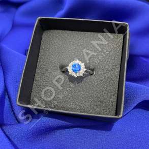 UNAZE ARGJEND ME GUR ZIRKONI BLU "FORME LULE" - KL-175