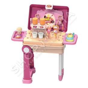 SWEET SHOP - SET KUZHINE ME 19 AKSESORE GATIMI; EMBELSIRA & VALIXHE 4NE1 +3VJEC "4IN1 SUITCASE TRANSFORMABLE SWEET SHOP"