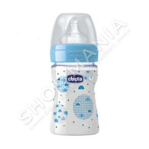 CHICCO - SHISHE ME BIBERON SILIKONI KUNDER KOLIKAVE PER DJEM "WELL-BEING" - 150ML, +0 MUAJ