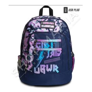 SEVEN - CANTE SHKOLLE ME PORTE USB "ADVANCED BACKPACK - DRAWINGPIN GIRL"