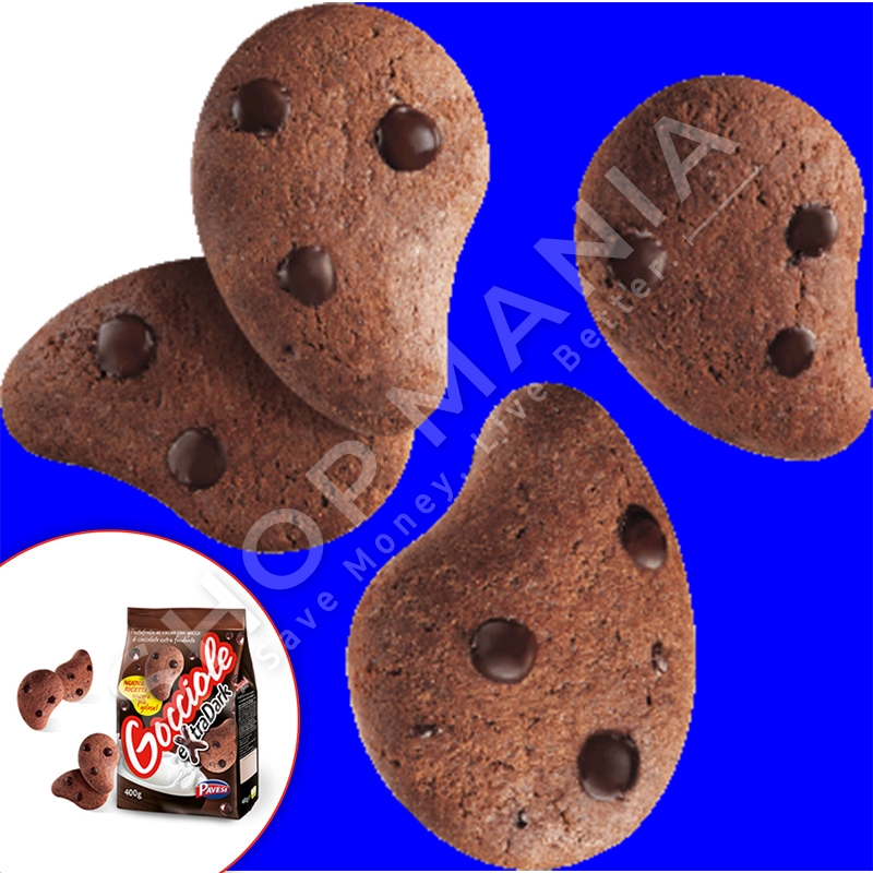 PAVESI - BISKOTA ME KAKAO & COPA COKOLLATE "GOCCIOLE EXTRA DARK" - 400G