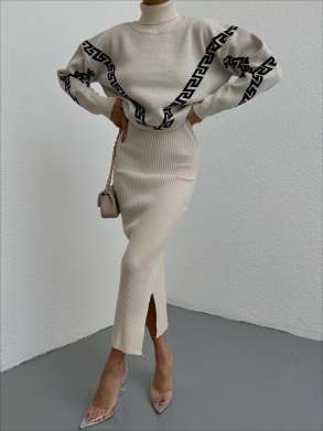 SET ME FUSTAN DHE PULOVER ME GOFL - VSHE-15