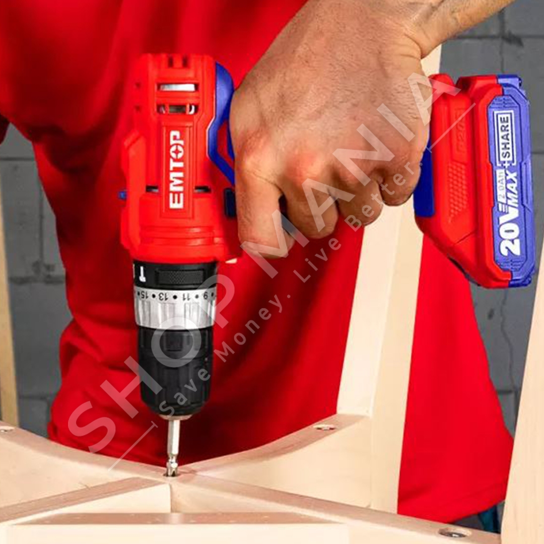 EMTOP - VIDATOR ME GODITJE ME BATERI 20V + 47 AKSESORE/2X2.0AH - ECIDL620012